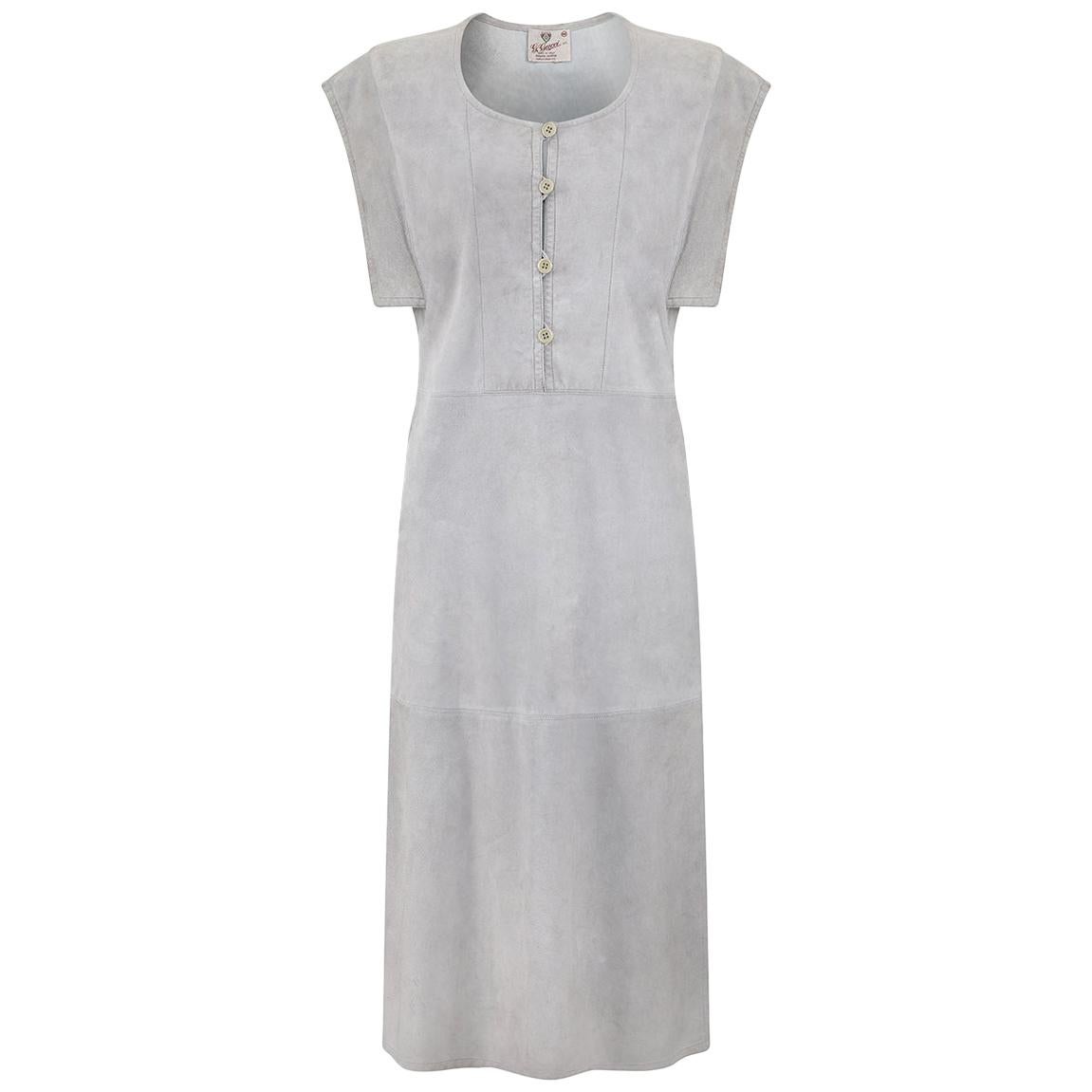 Vestido de ante gris suave Gucci años 70 en venta