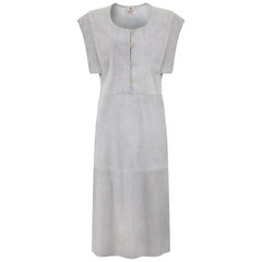 Vintage 1970s Gucci Soft Grey Suede Dress