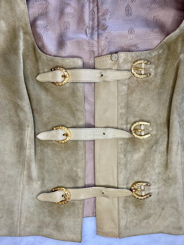 1970s Gucci Suede Horseshoe Buckle Vest Vintage at 1stDibs | 1970s 