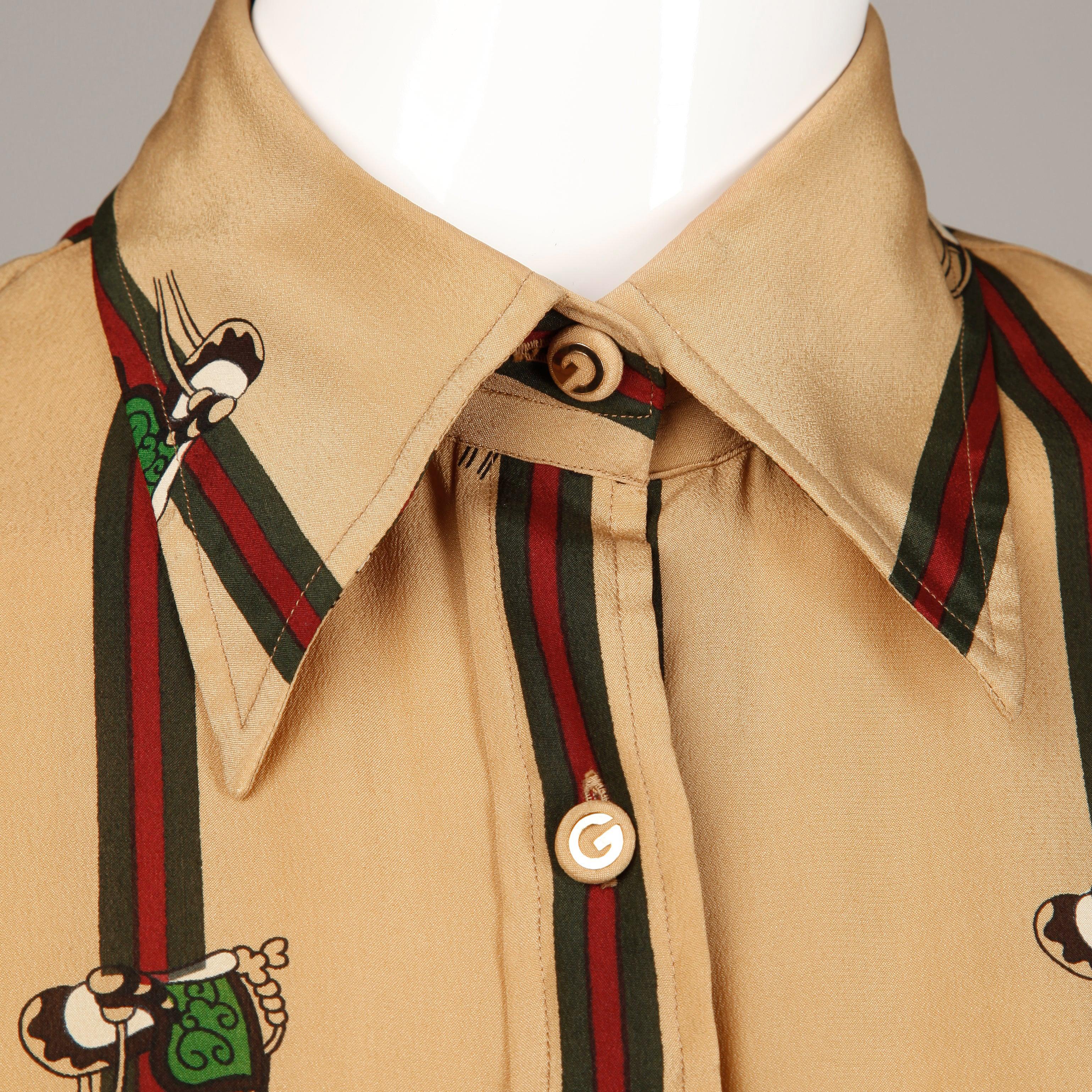 vintage gucci silk blouse