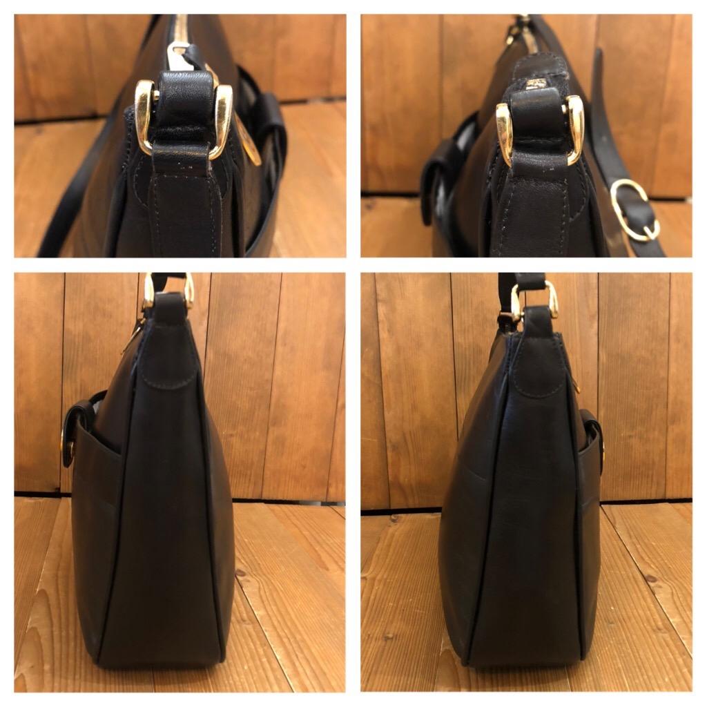 1970s GUCCI Web Black Leather Shoulder Bag Unisex 3