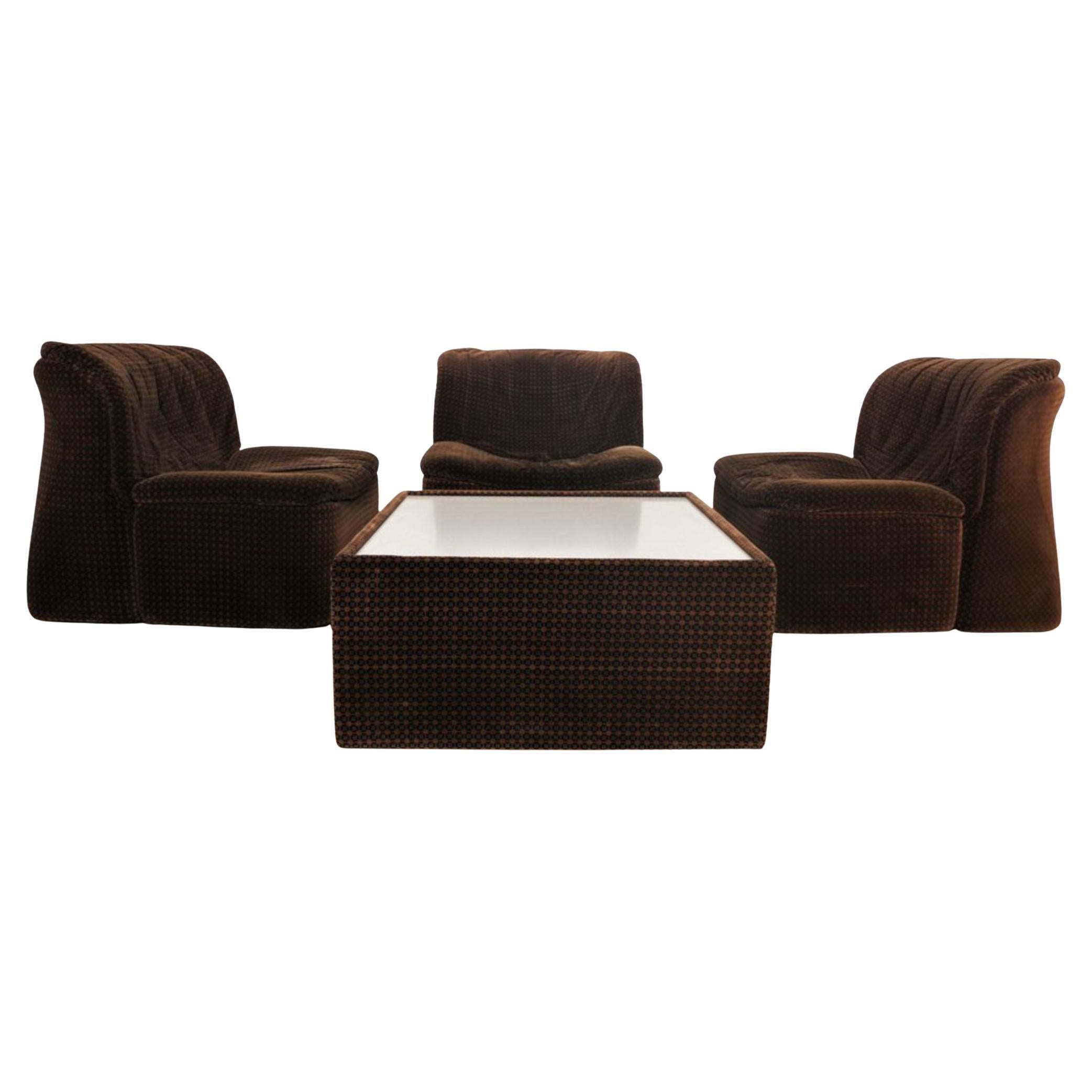 1970er Guido Fareschini Emmetre Lounge Set für Mariani - 3 Sessel & Tisch