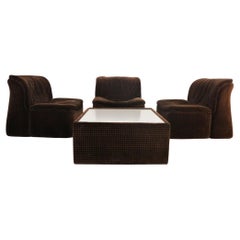 1970s Guido Fareschini Emmetre Lounge Set for Mariani - 3 Armchairs & Table