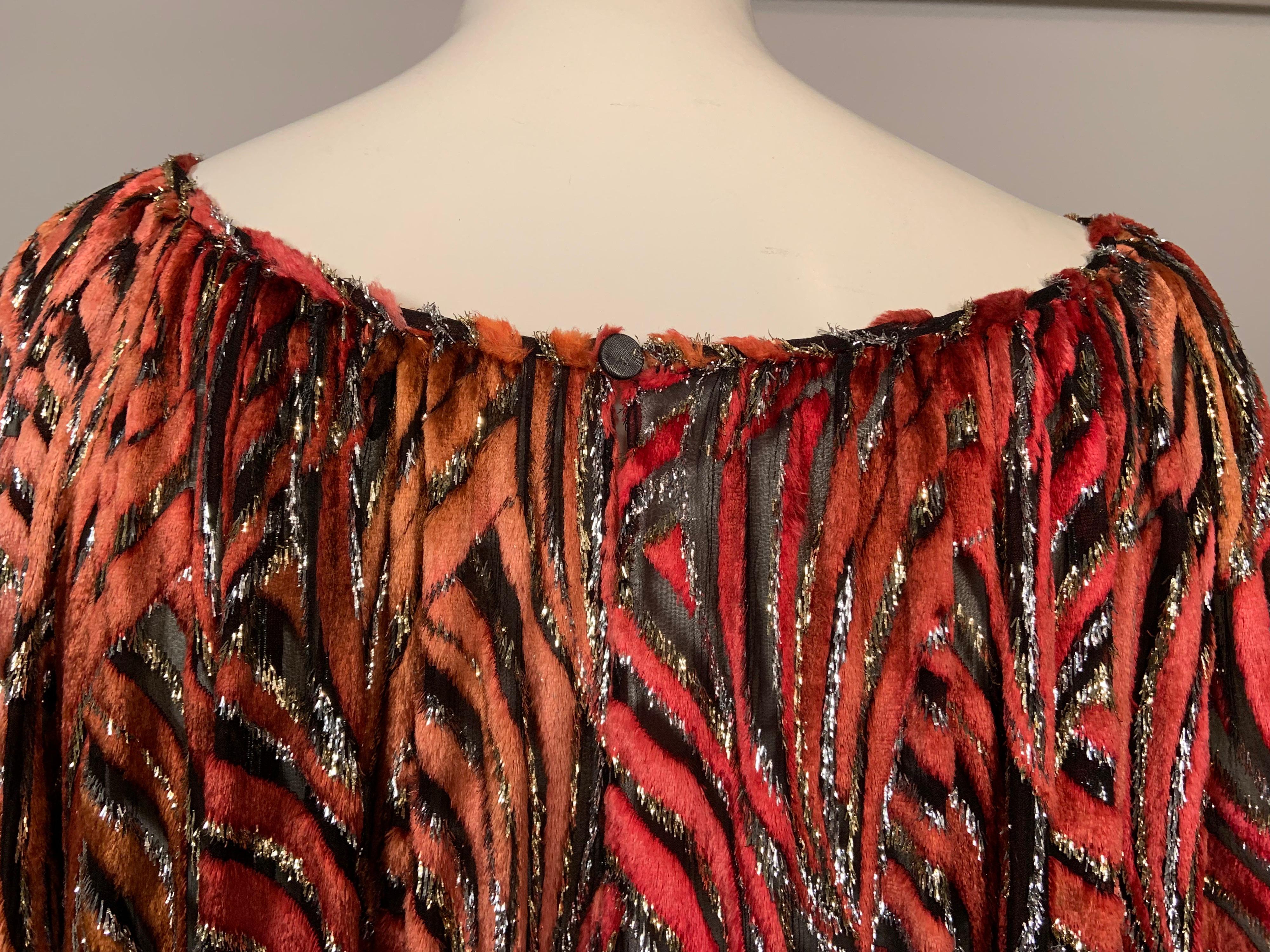 Women's 1970's Gump's San Francisco  Ombre Voided Velvet on Chiffon Caftan