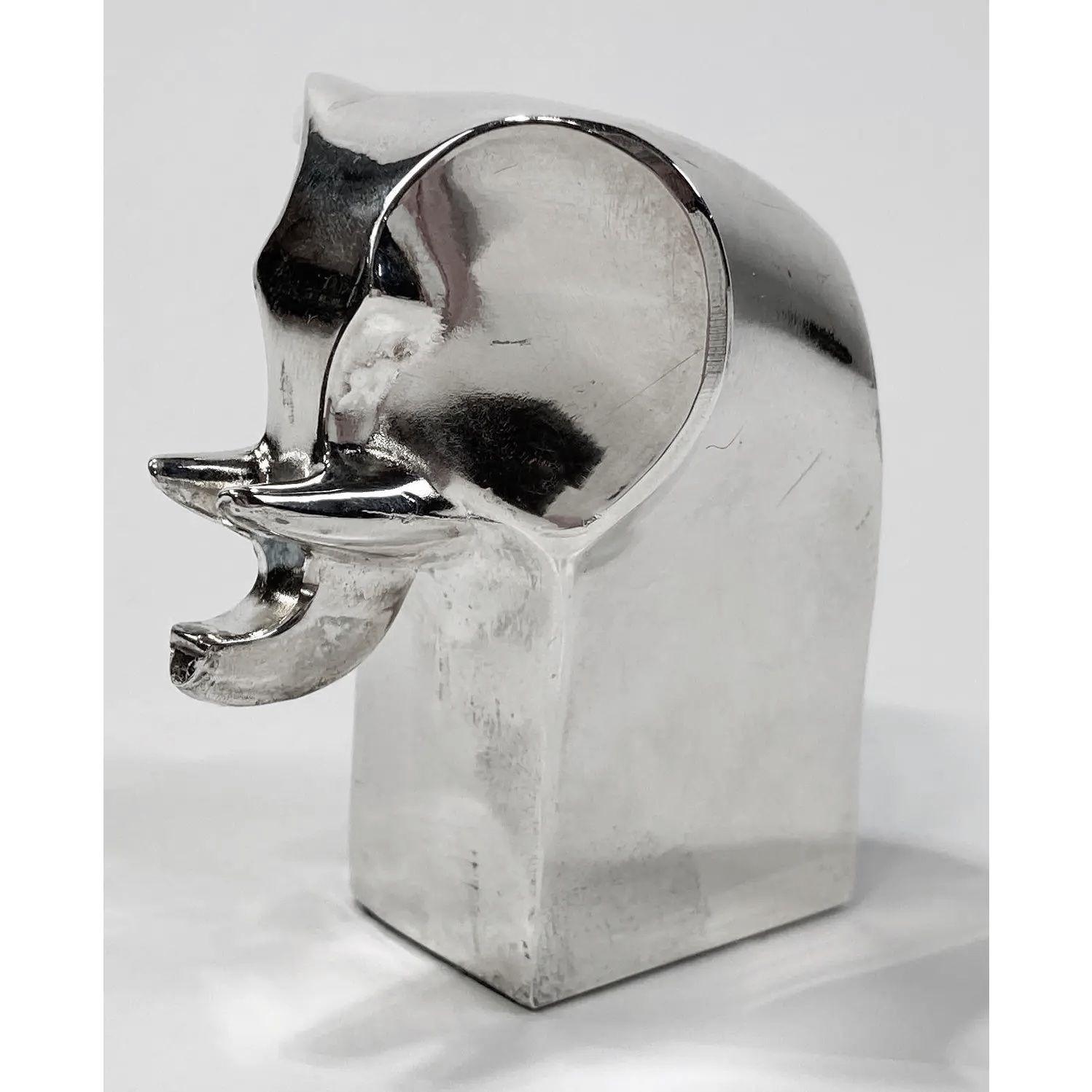 1970er Gunnar Cyrén für Dansk Silver Plate Elefantenfigur Briefbeschwerer (Skandinavische Moderne) im Angebot