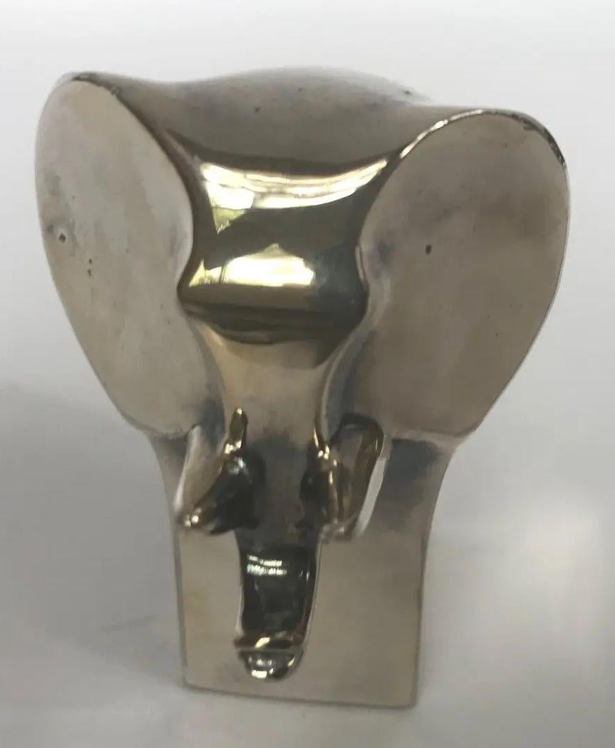 1970er Gunnar Cyrén für Dansk Silver Plate Elefantenfigur Briefbeschwerer im Zustand „Gut“ im Angebot in North Hollywood, CA