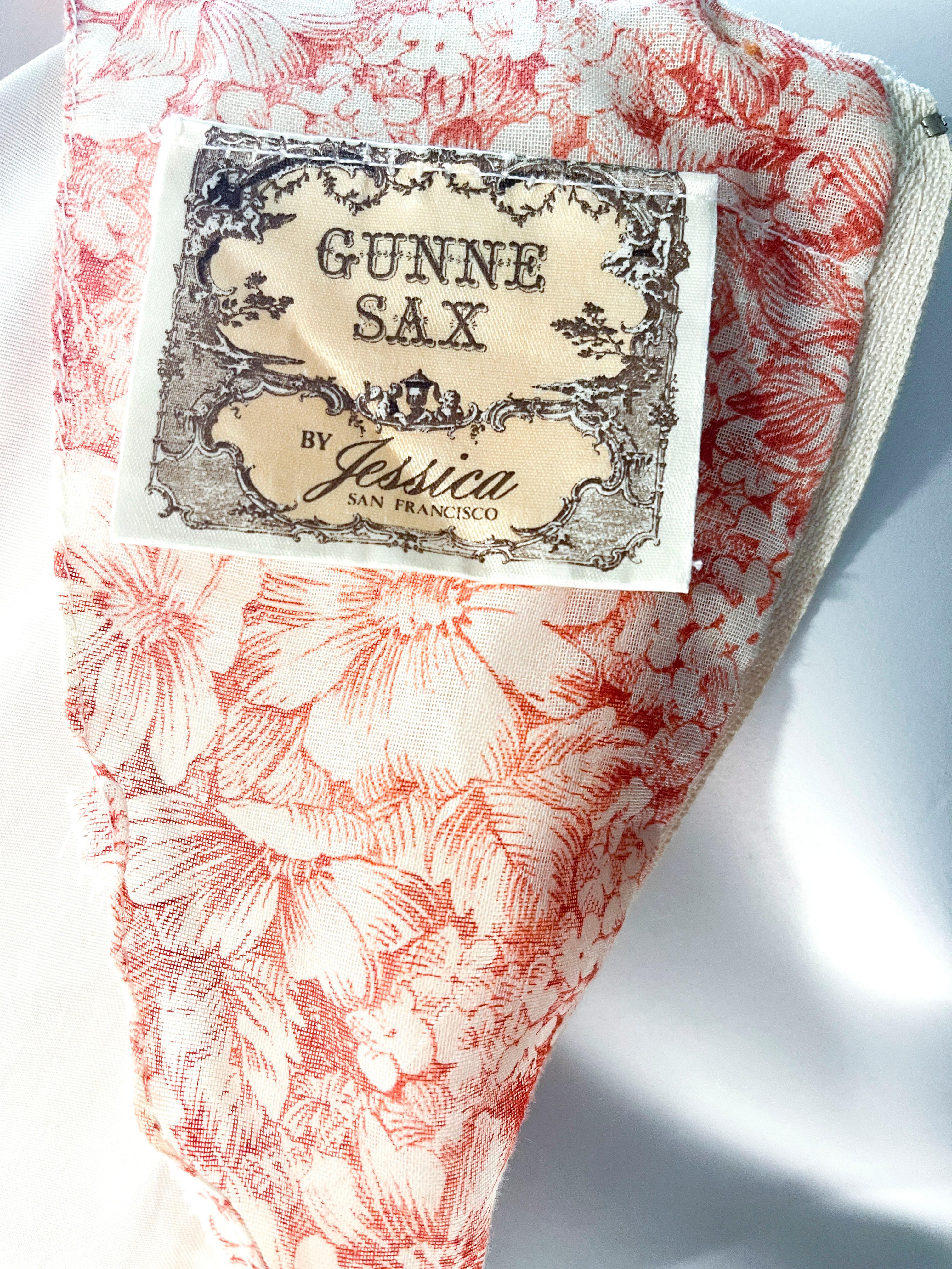 Gunne Sax - Robe de jour en coton imprimé à fleurs des années 1970 en vente 3