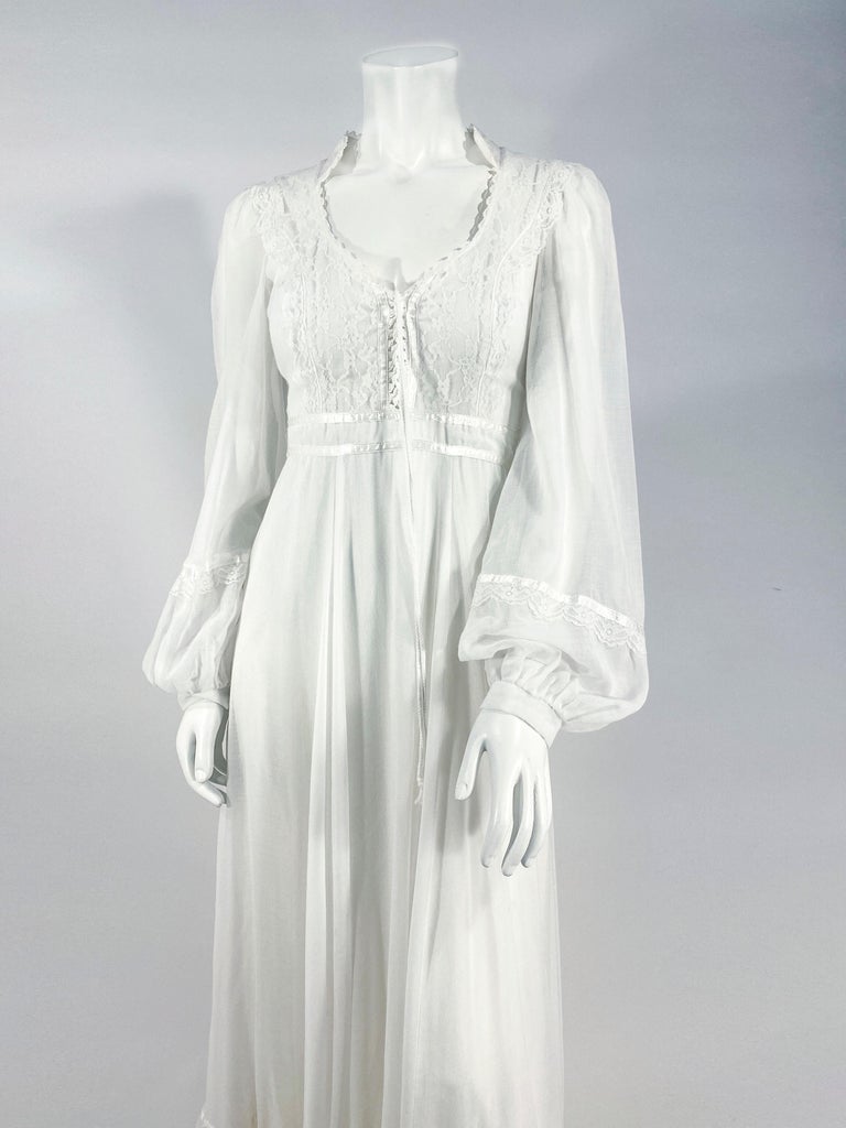 1970s Gunne Sax White Cotton Cottage Dress at 1stDibs | white gunne sax ...