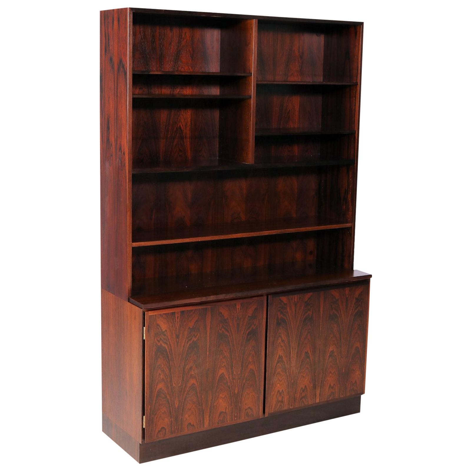 1970s Omann Jun Refinished Danish Rosewood Shelving Unit