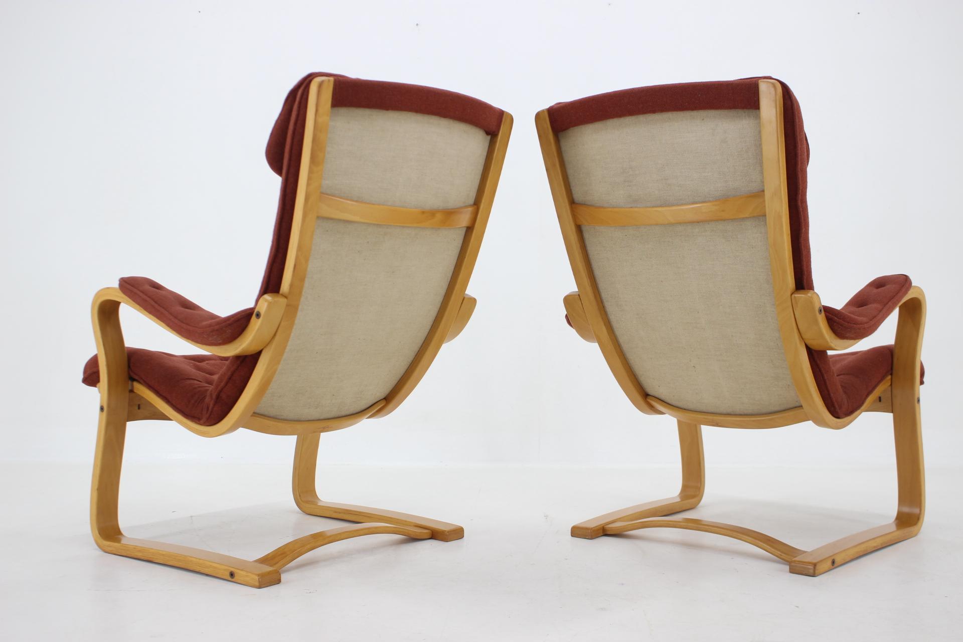 Swedish 1970s Gustav Axel Berg Pair of 'Peter' Easy Chairs by Bröderna Andersson, Sweden  For Sale