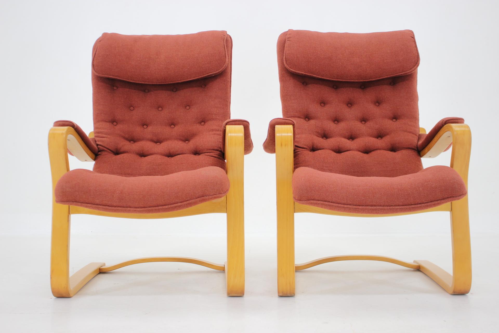 Late 20th Century 1970s Gustav Axel Berg Pair of 'Peter' Easy Chairs by Bröderna Andersson, Sweden  For Sale