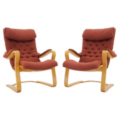 1970s Gustav Axel Berg Pair of 'Peter' Easy Chairs by Bröderna Andersson, Sweden 