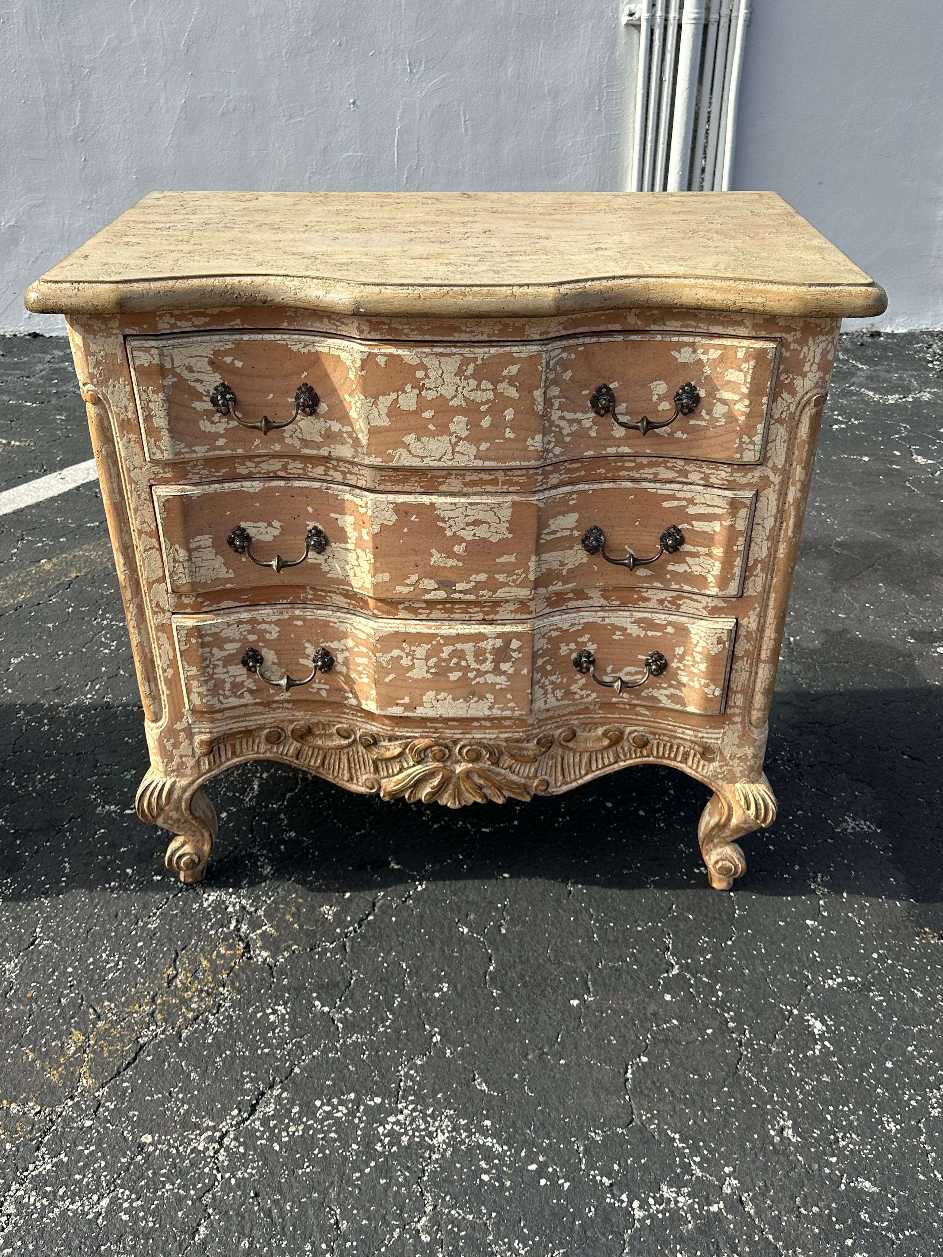 1970s Gustavian Style Spanish Rustic Distressed Vintage Dresser Chests, Set of 2 For Sale 9