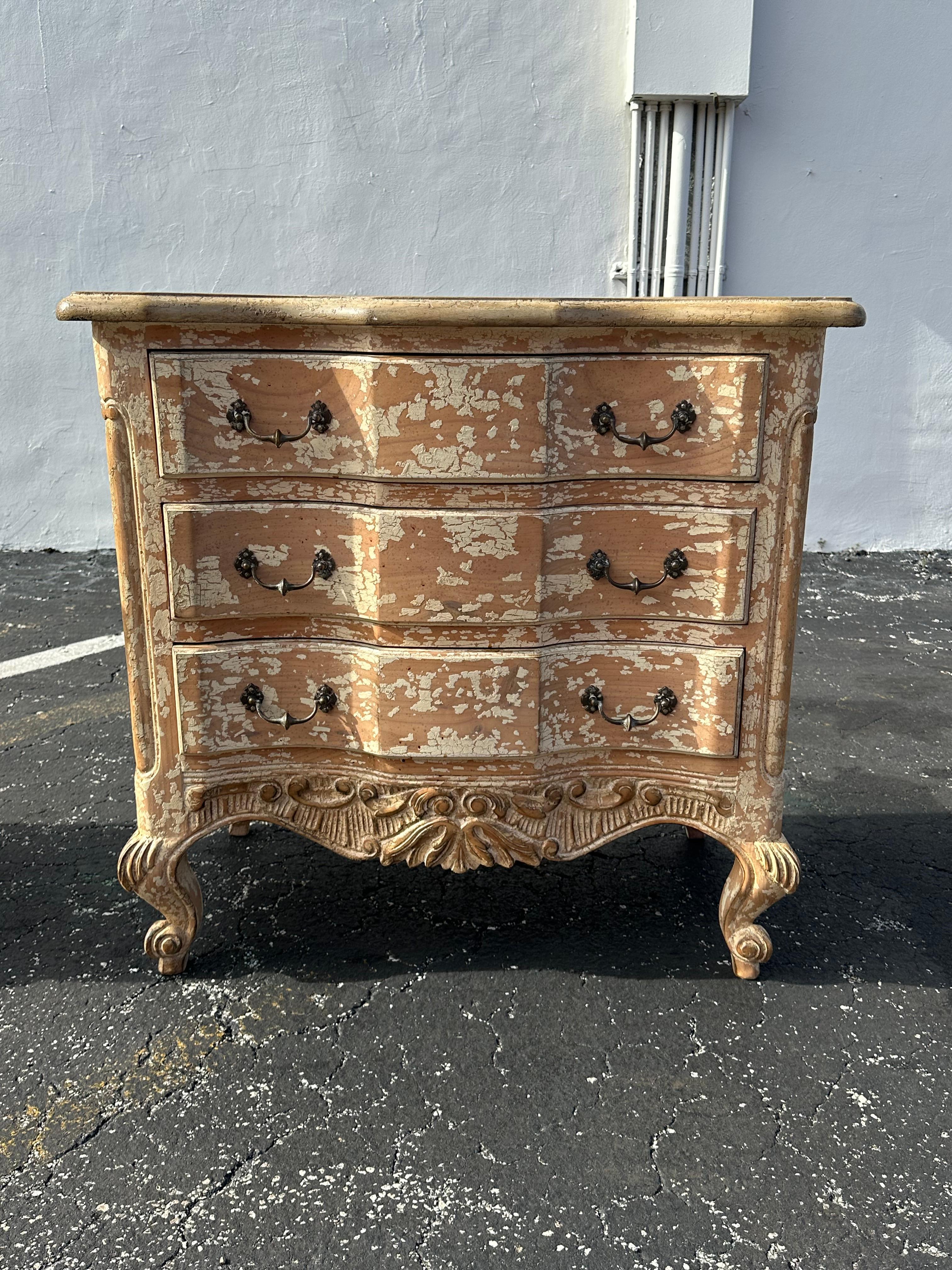 1970s Gustavian Style Spanish Rustic Distressed Vintage Dresser Chests, Set of 2 For Sale 10
