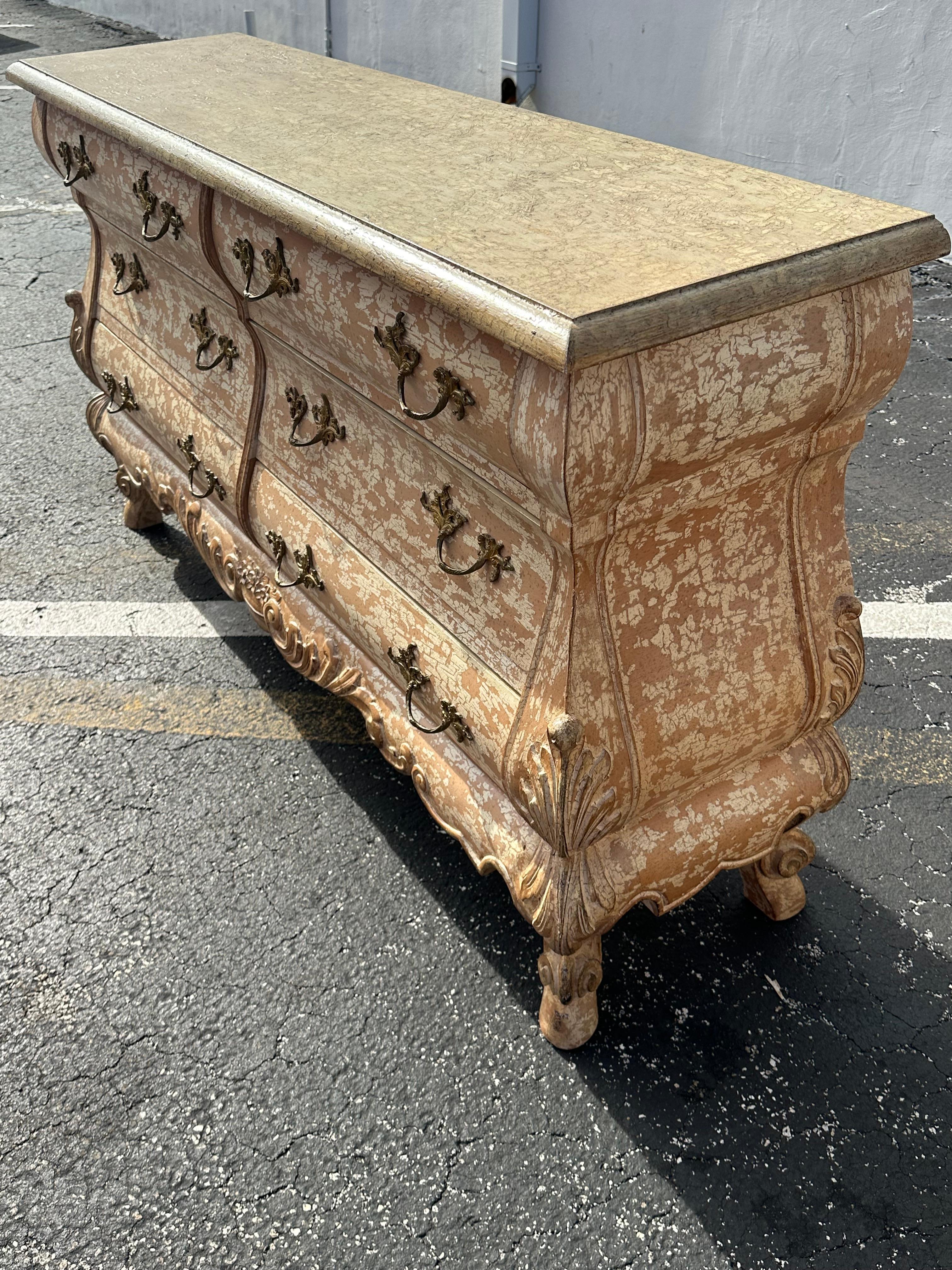 1970s Gustavian Style Spanish Rustic Distressed Vintage Dresser Chests, Set of 2 For Sale 1