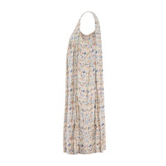 1970s Guy Laroche Silk Naturalist Print Tunic Dress