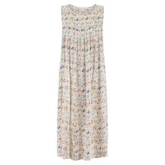 1970s Guy Laroche Silk Naturalist Print Tunic Dress