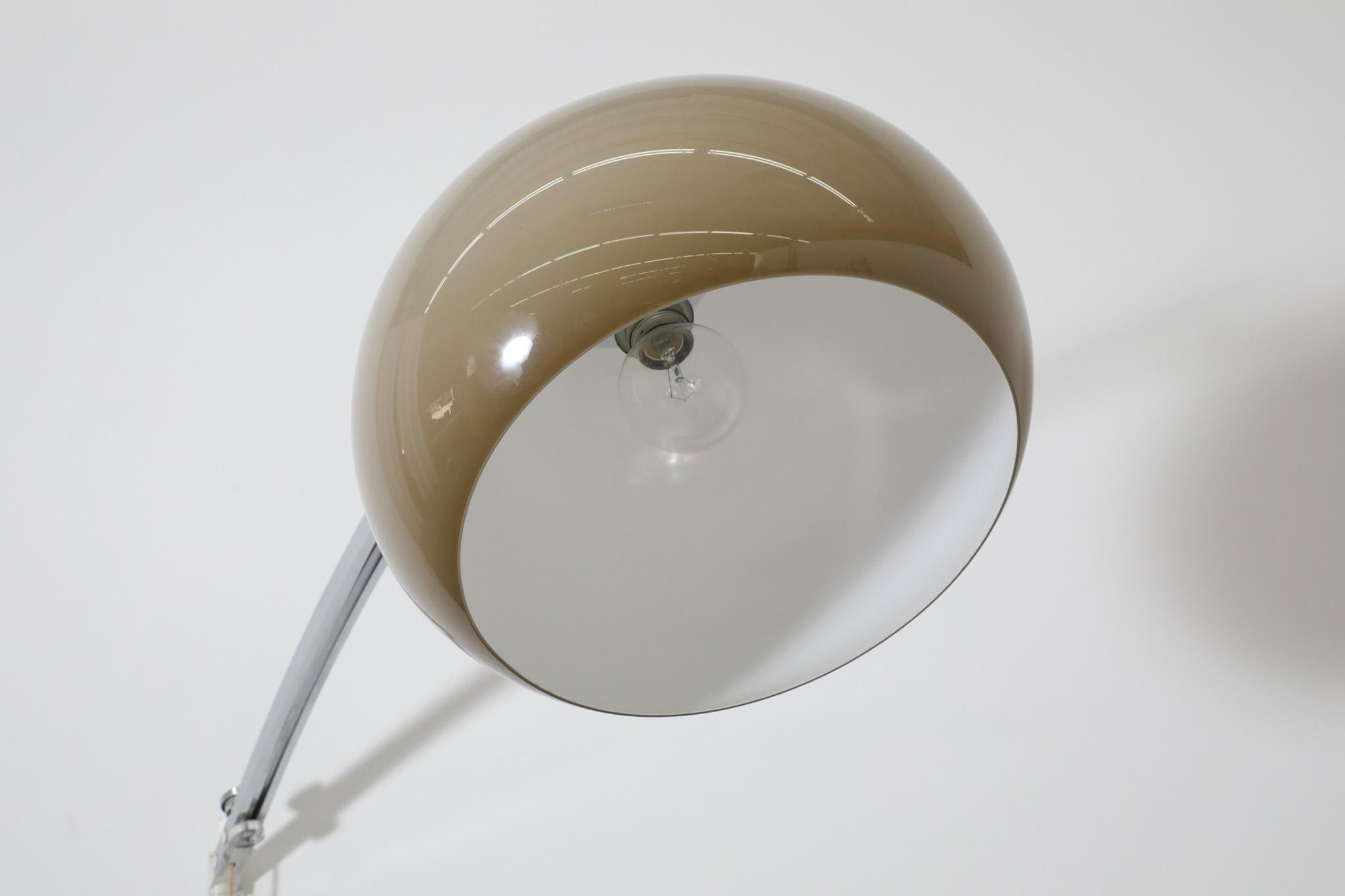 1970s Guzzini Chrome Wall Mounted Arc Lamp with Plexi Globe Shade and Dimmer For Sale 12