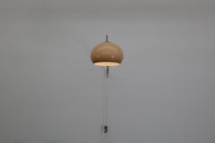 1970s Guzzini Chrome Arc Wall Lamp with Plexi Globe Shade and Dimmer