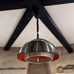 1970s Guzzini Space Age Chrome Pendant Lamp Italy