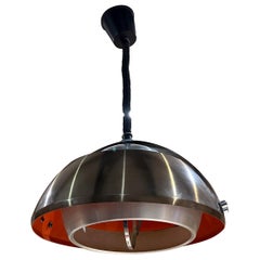 1970s Guzzini Space Age Cromo Lámpara Colgante Italia