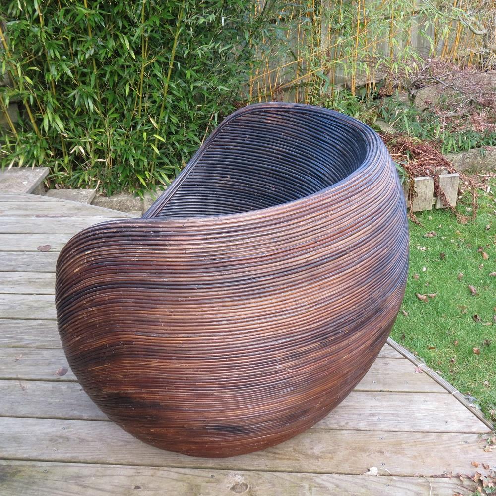 1970s Habitat Garden Rattan Spherical Chair 1