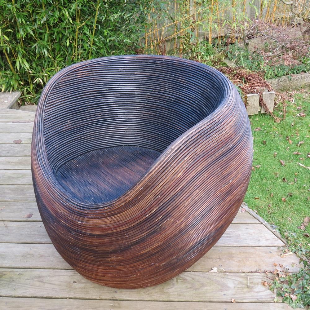 1970s Habitat Garden Rattan Spherical Chair 2