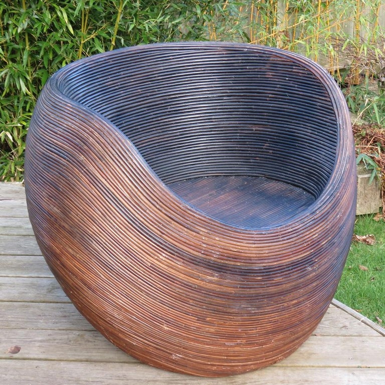 1970s Habitat Garden Rattan Spherical Chair For Sale at 1stDibs