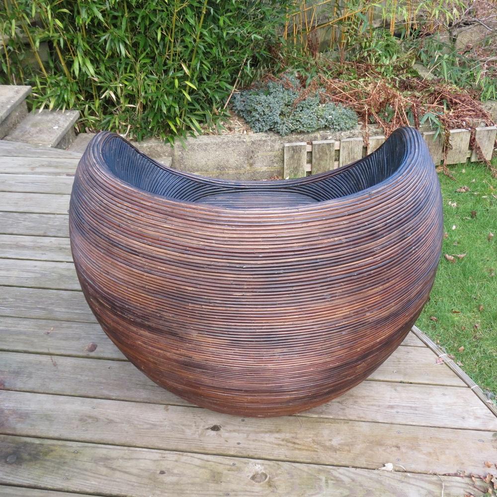 1970s Habitat Garden Rattan Spherical Chair In Good Condition In Stow on the Wold, GB