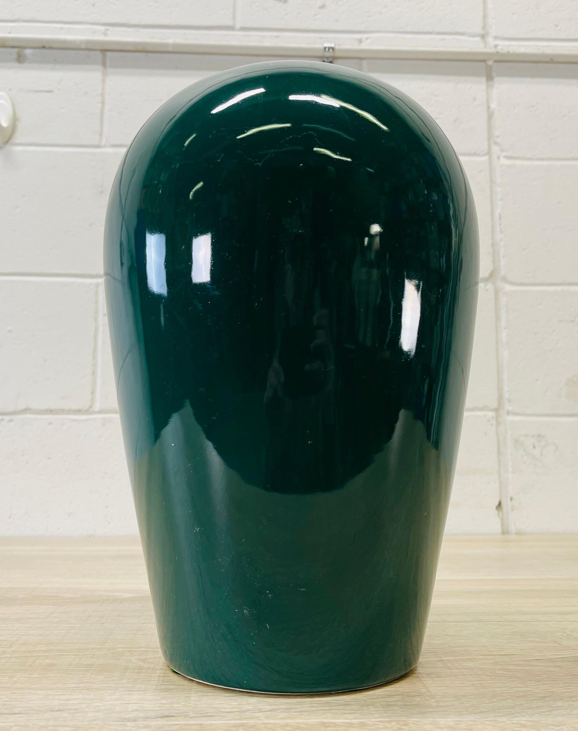 20th Century 1970s Haeger Green Ceramic Vase For Sale