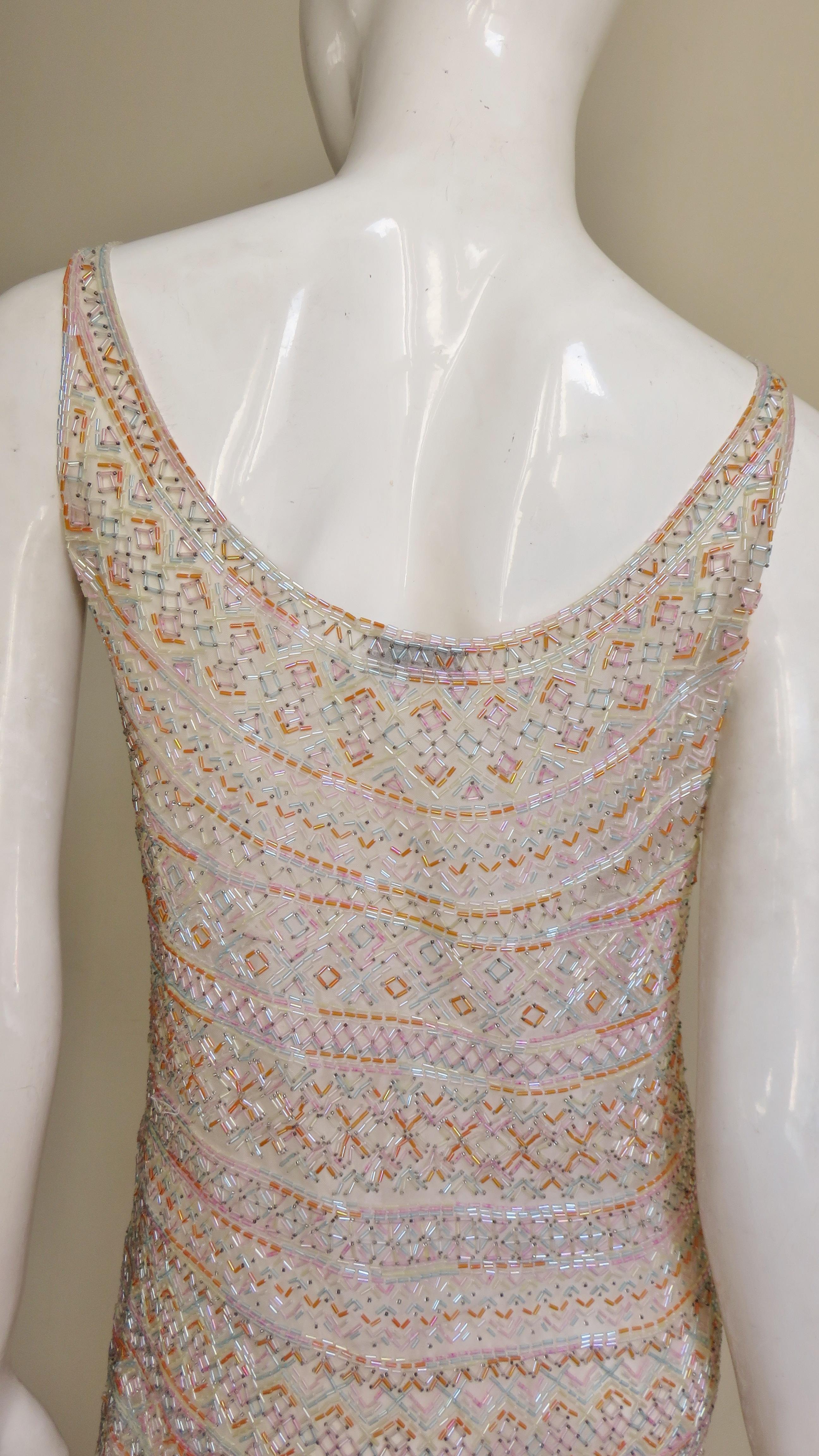  Halston 1970s Documented Beaded Dress  For Sale 5