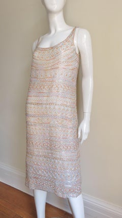 Halston 1970s Documented Beaded Dress