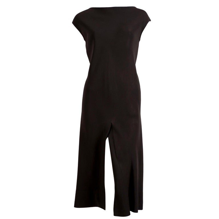 1970's HALSTON black bias silk cut dress For Sale at 1stDibs | halston ...