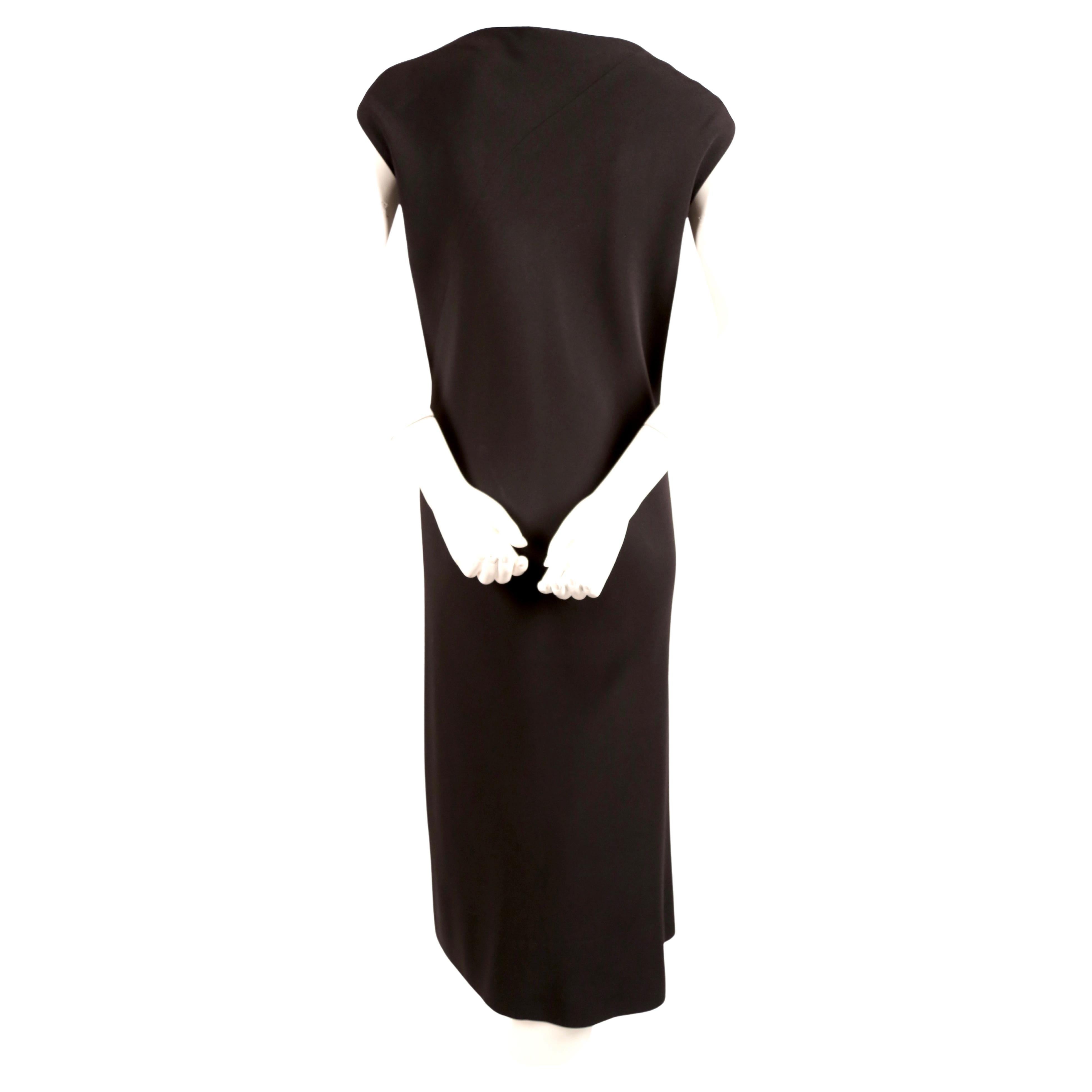 1970's HALSTON black bias silk cut dress with high slit For Sale 1