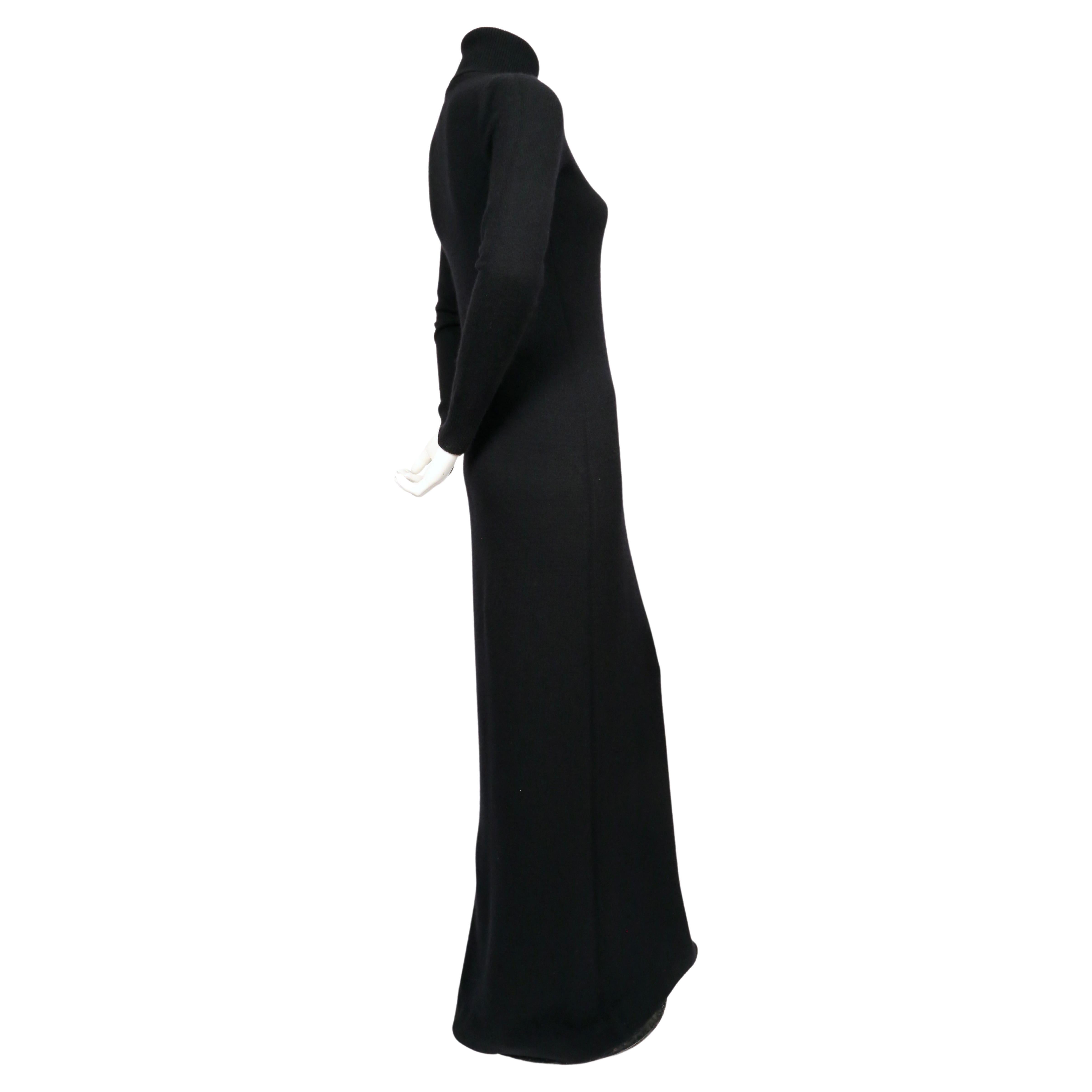 1970's HALSTON black cashmere maxi dress In Good Condition In San Fransisco, CA