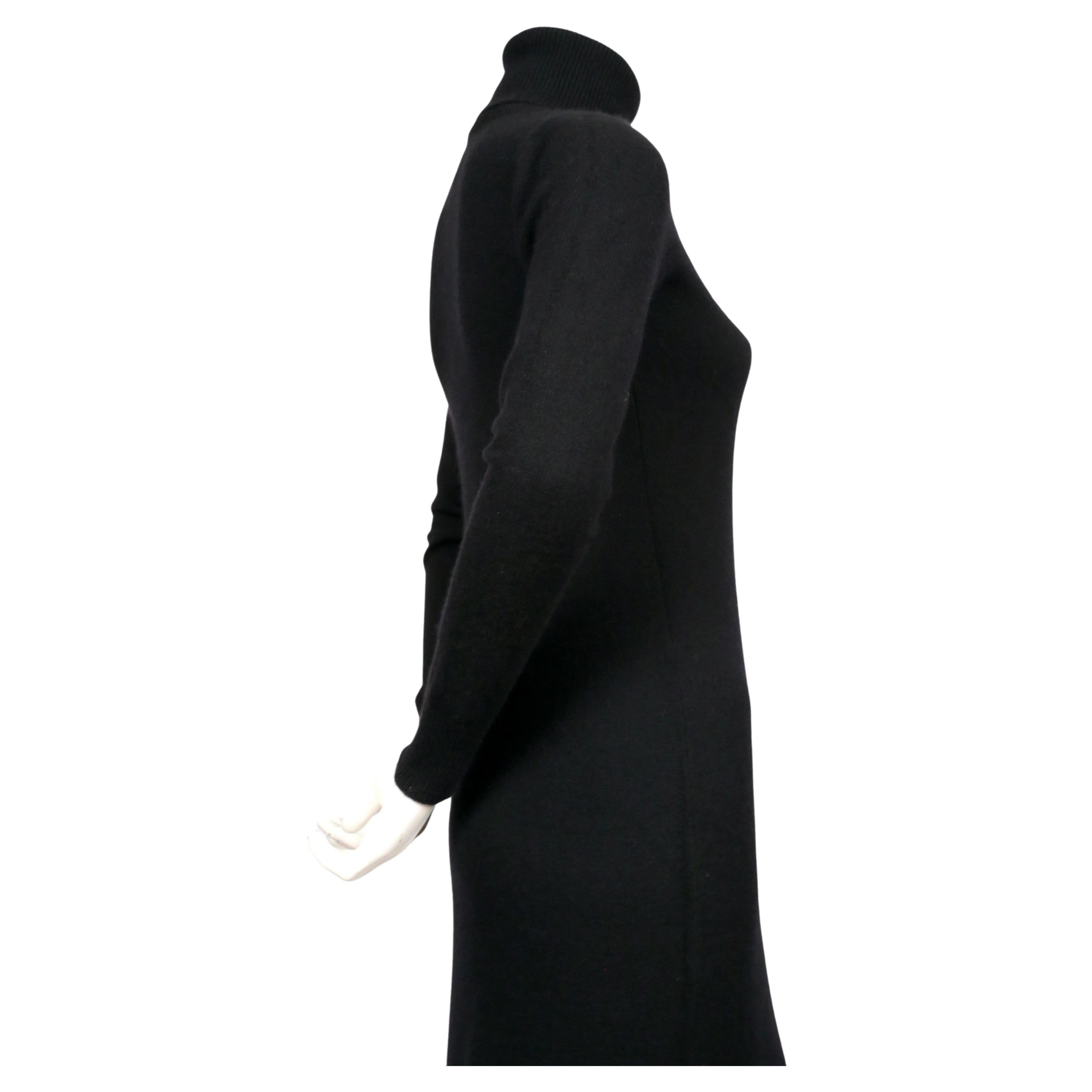 Women's or Men's 1970's HALSTON black cashmere maxi dress