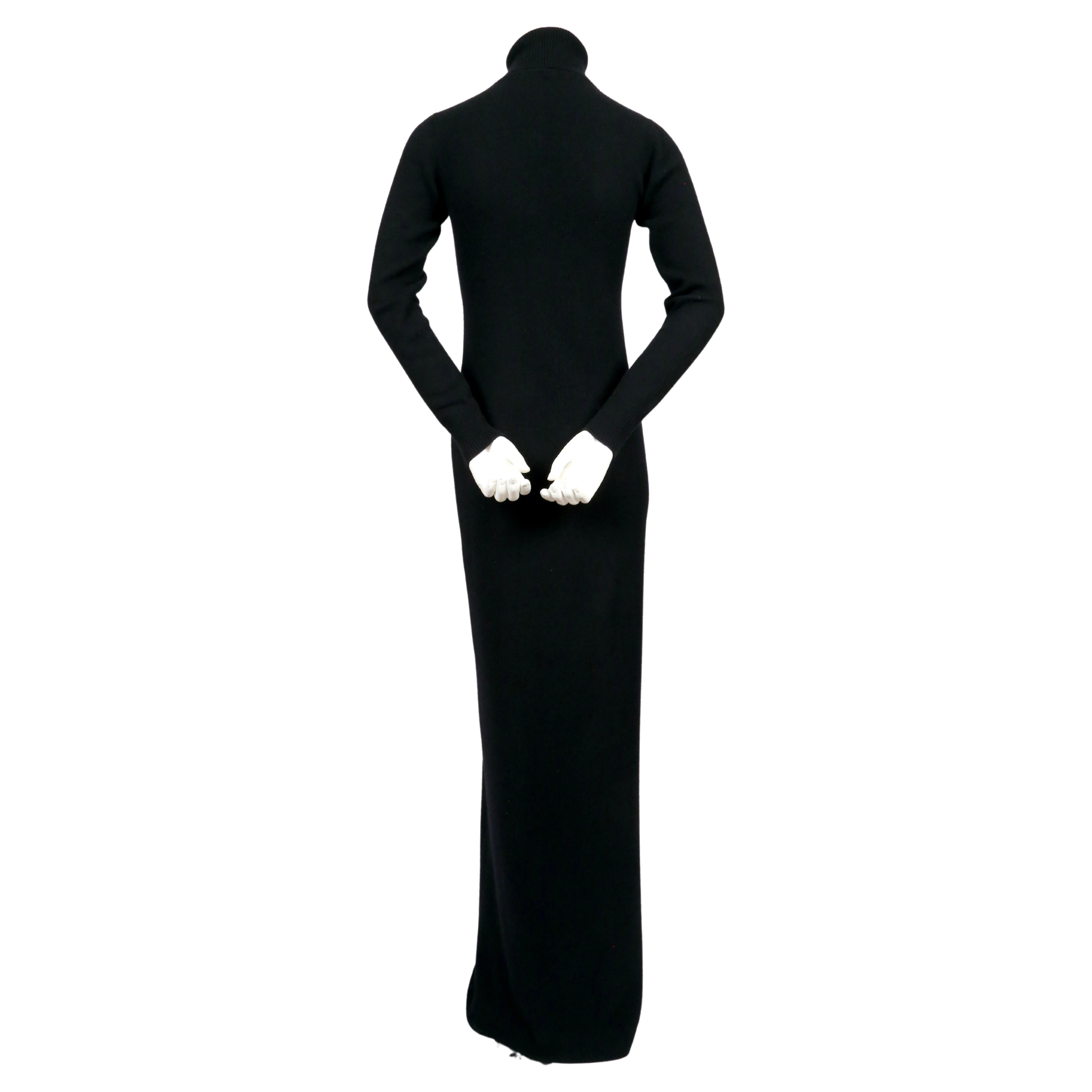 1970's HALSTON black cashmere maxi dress 1