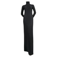 1970's HALSTON black cashmere maxi dress