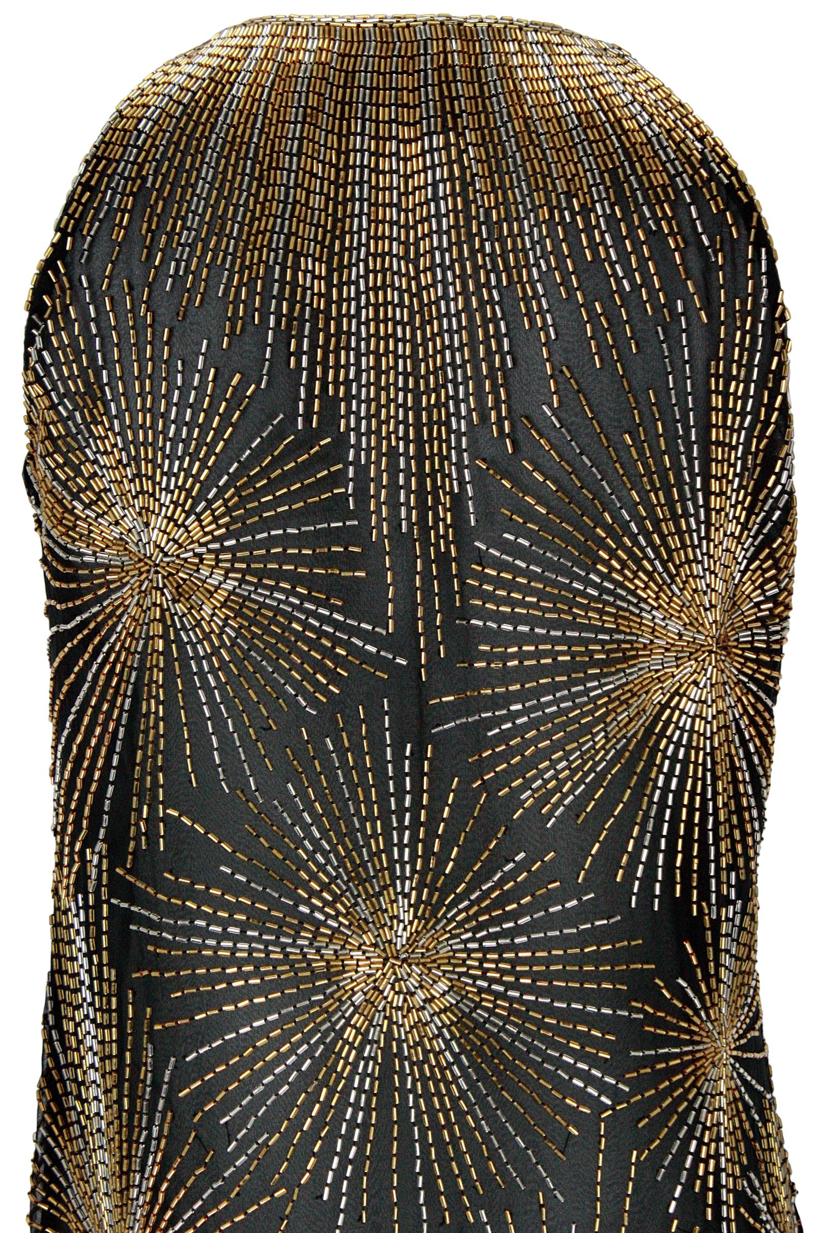 Women's 1970s Halston ICONIC 'FIREWORKS' beaded Black & Gold Gown with Jacket 