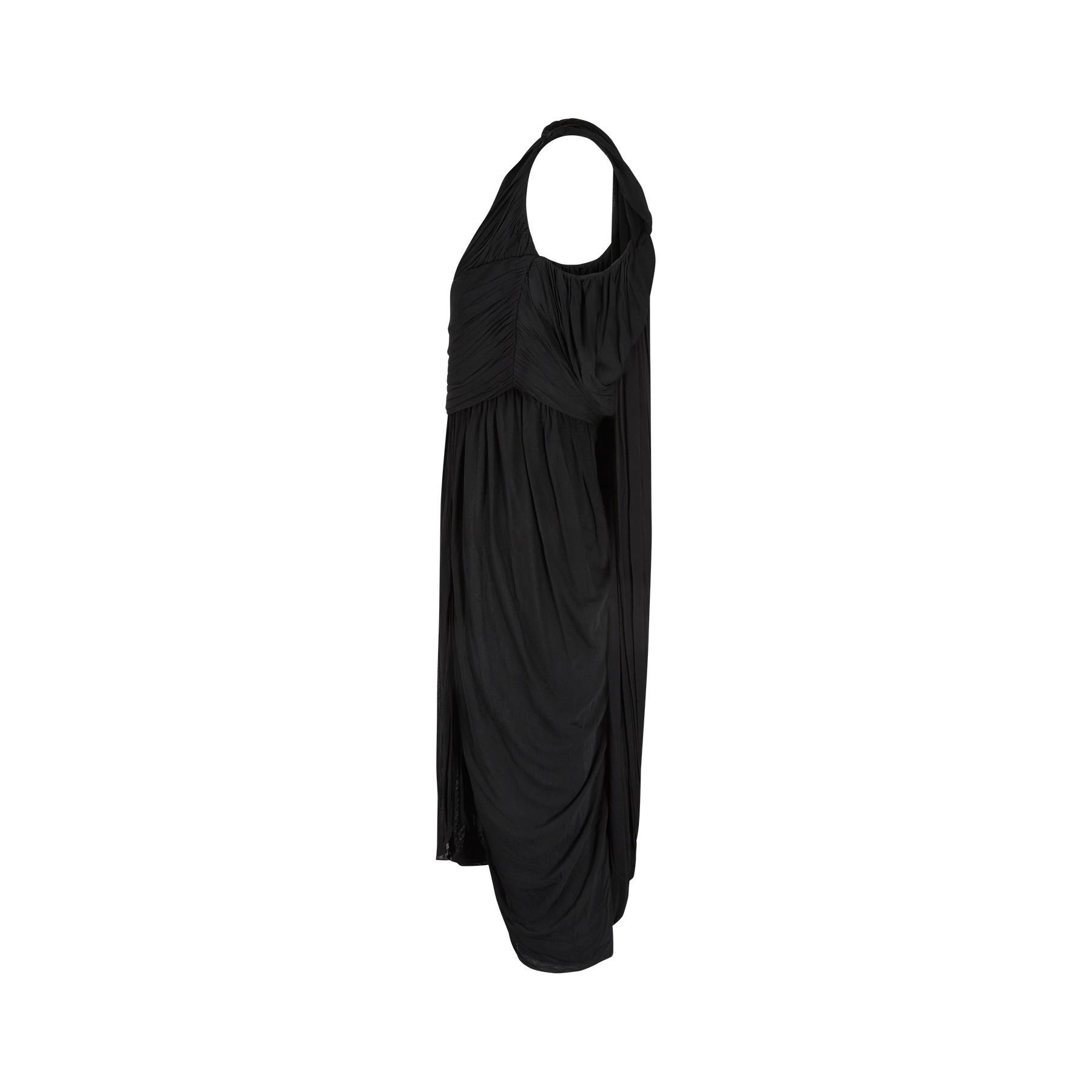 Halston Schwarzes Label Couture Jersey-Kleid, 1970er Jahre Damen im Angebot