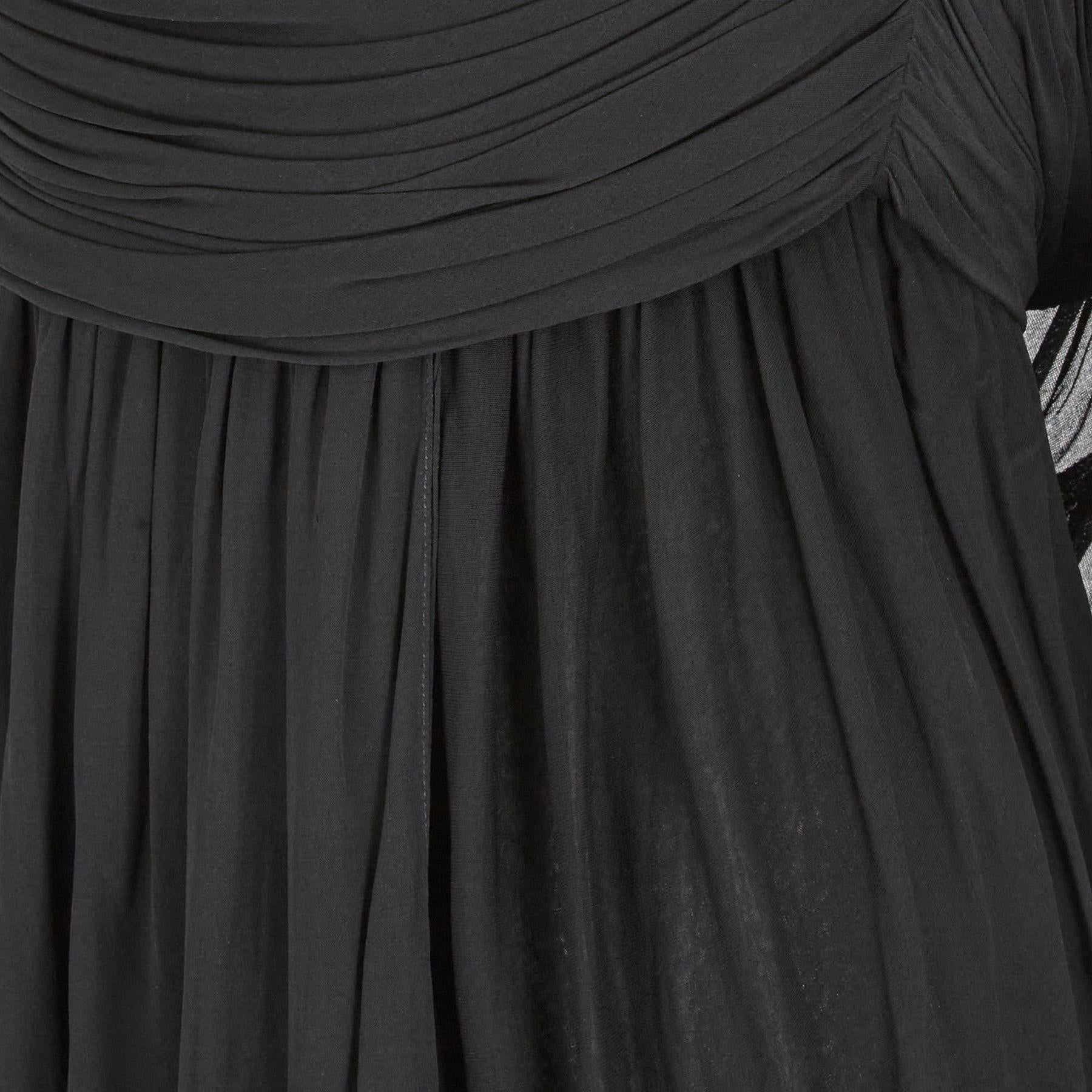 Halston Schwarzes Label Couture Jersey-Kleid, 1970er Jahre im Angebot 1