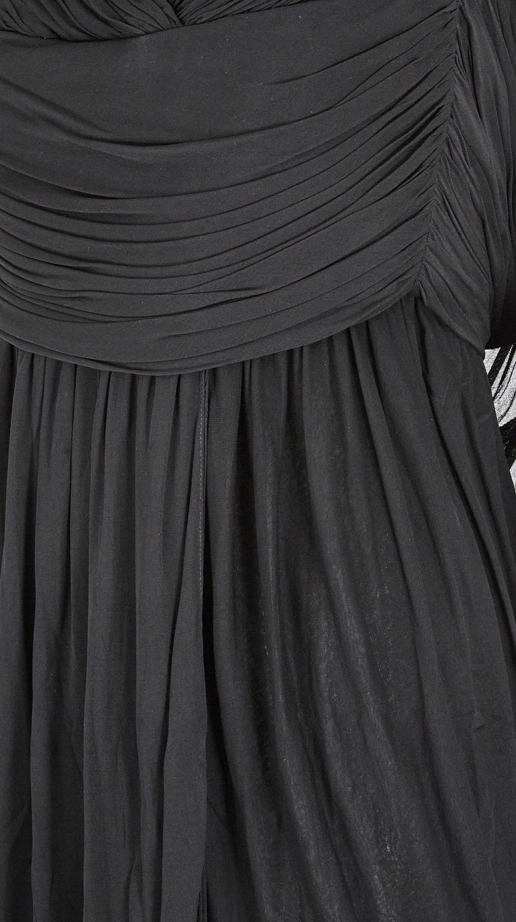 Halston Schwarzes Label Couture Jersey-Kleid, 1970er Jahre im Angebot 2