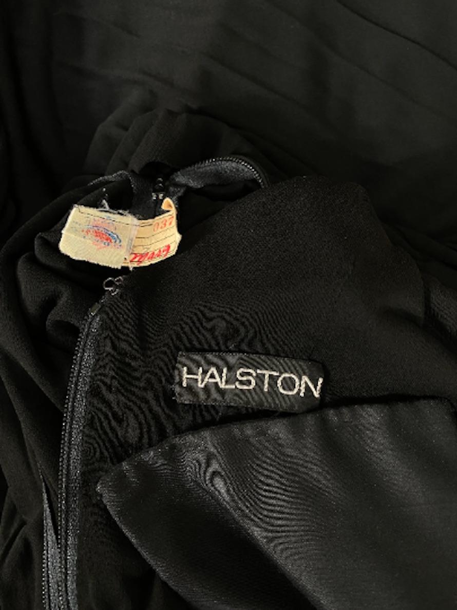 Robe en jersey haute couture Halston Black Label des années 1970 en vente 1