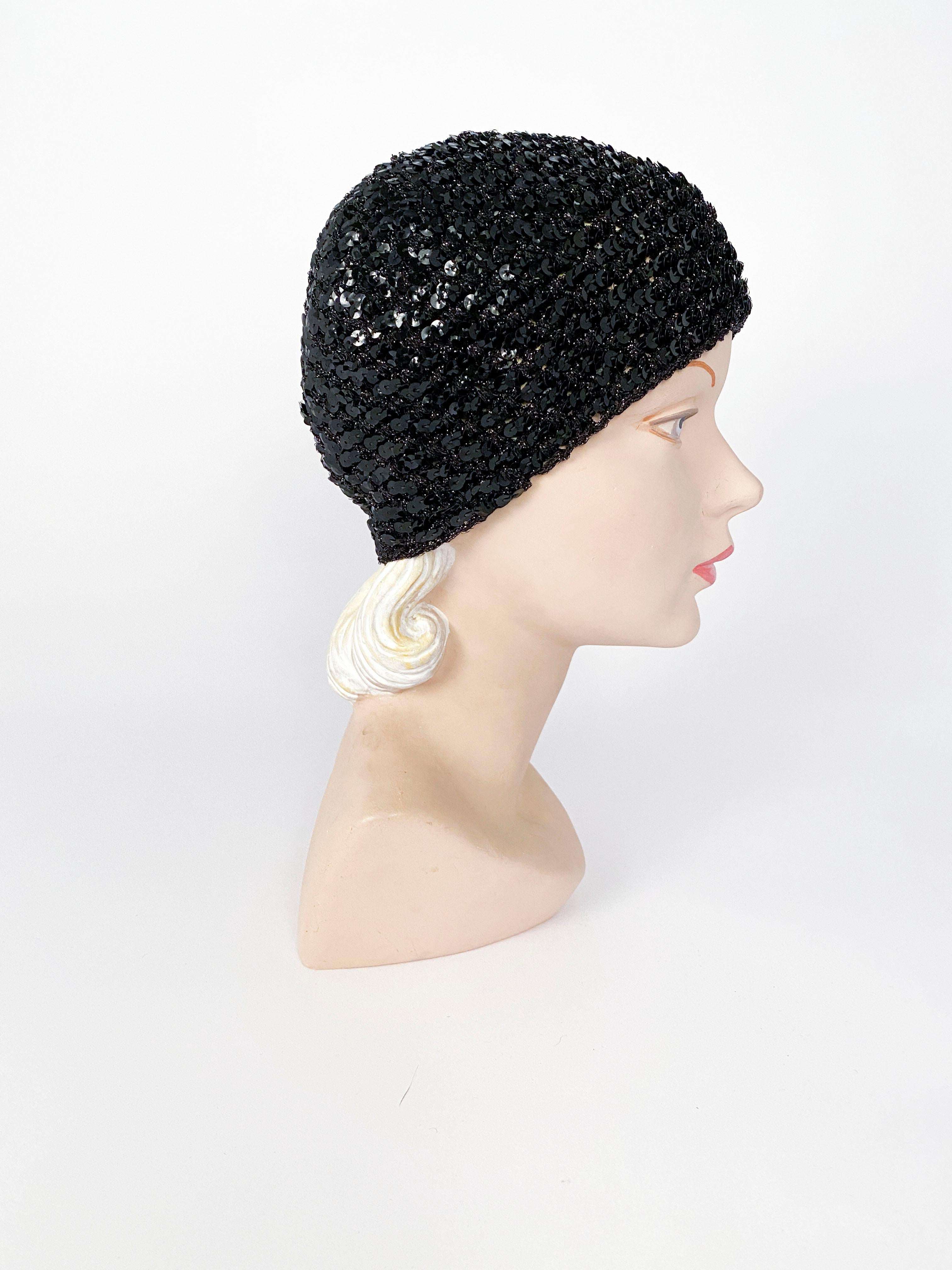 1920s Sequinned Hat SOLD Accessories Hats & Caps Winter Hats Skull Caps & Beanies 