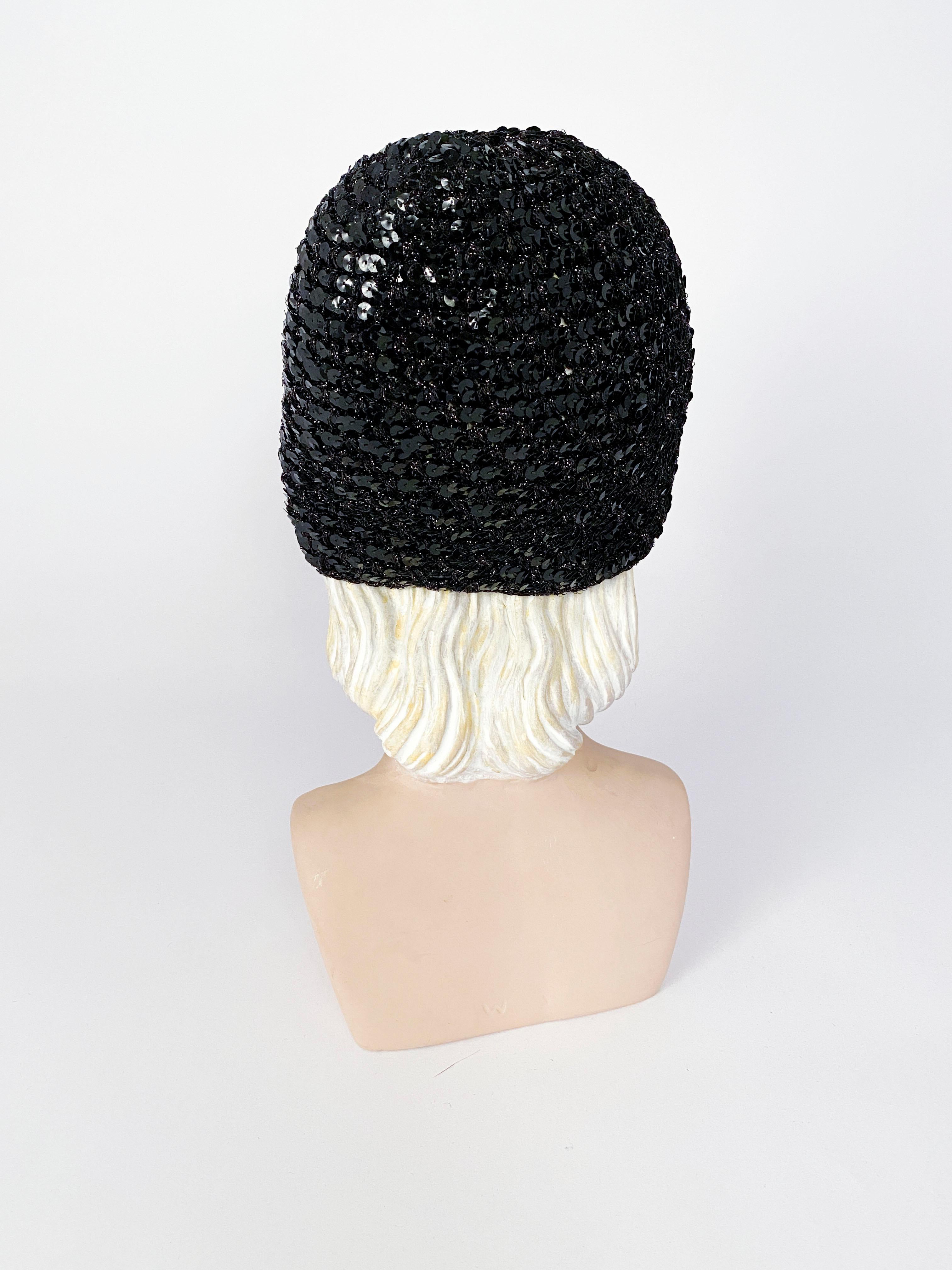 sequin 70s skull cap