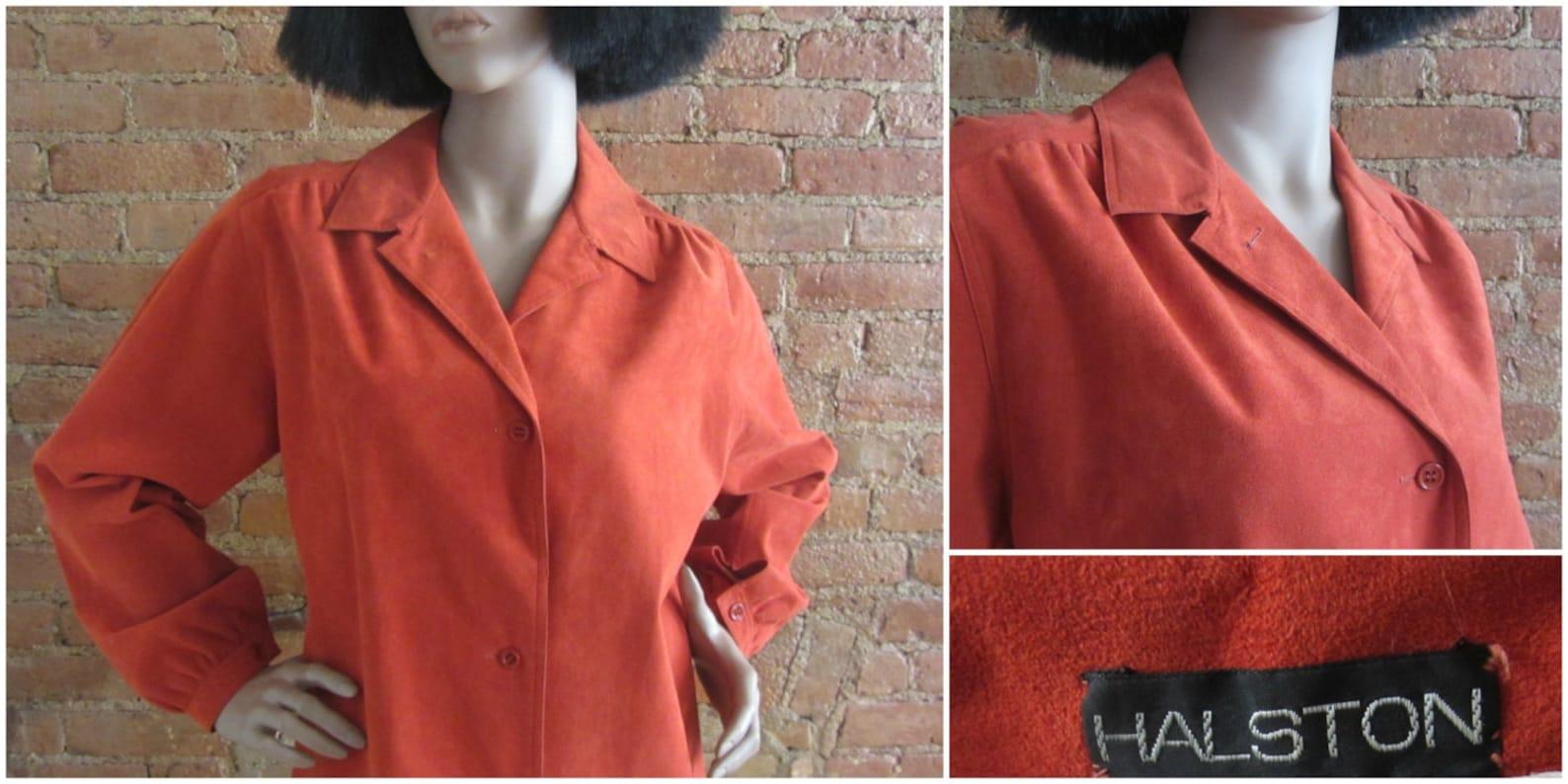 Women's Halston Burnt Orange Ultrasuede Dress, Circa 1970s For Sale