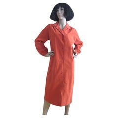 1970er Halston Kleid aus gebranntem orangefarbenem Ultrasuede