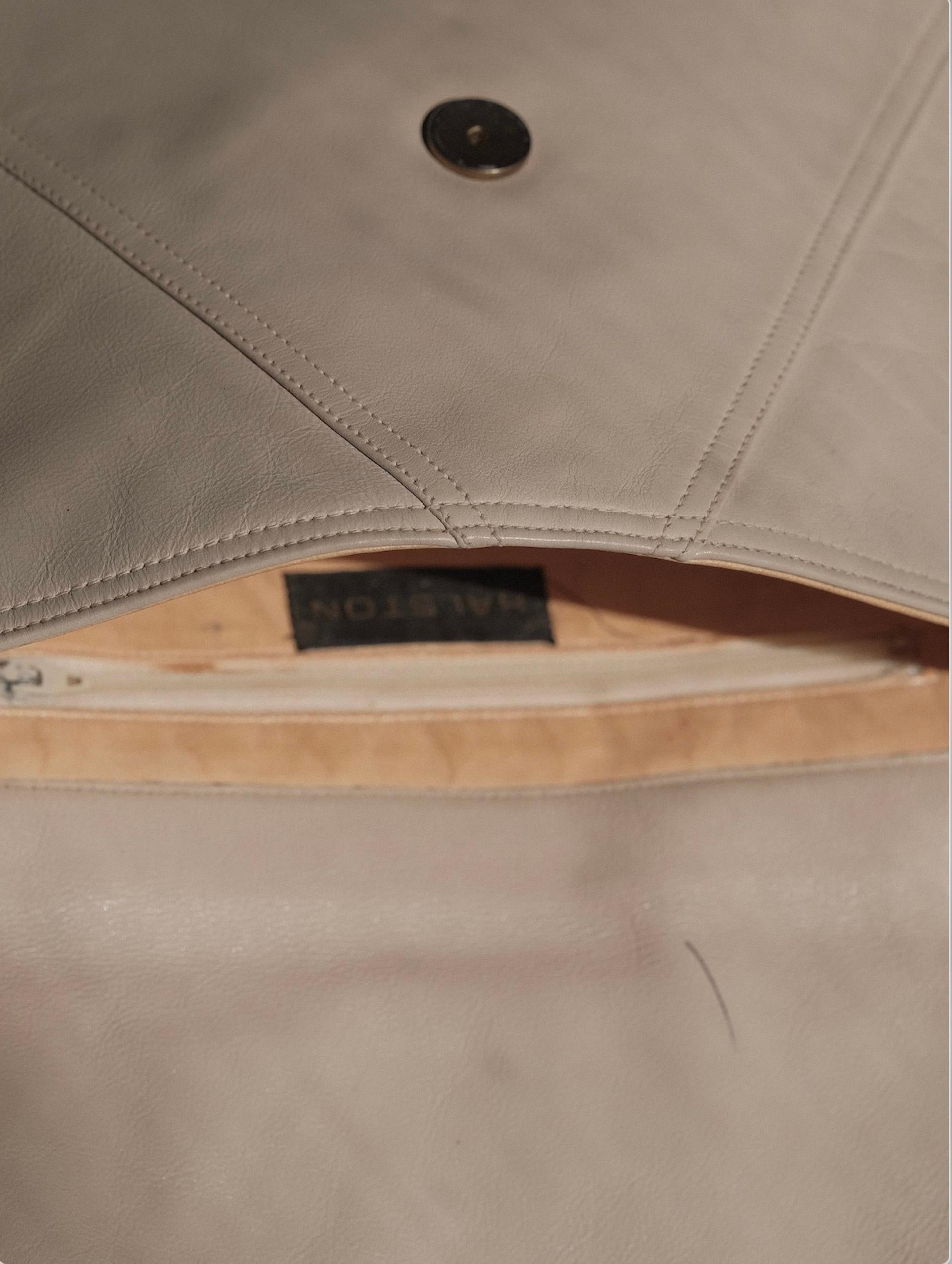 1970's Halston Envelope Bag Tan Leather For Sale 4
