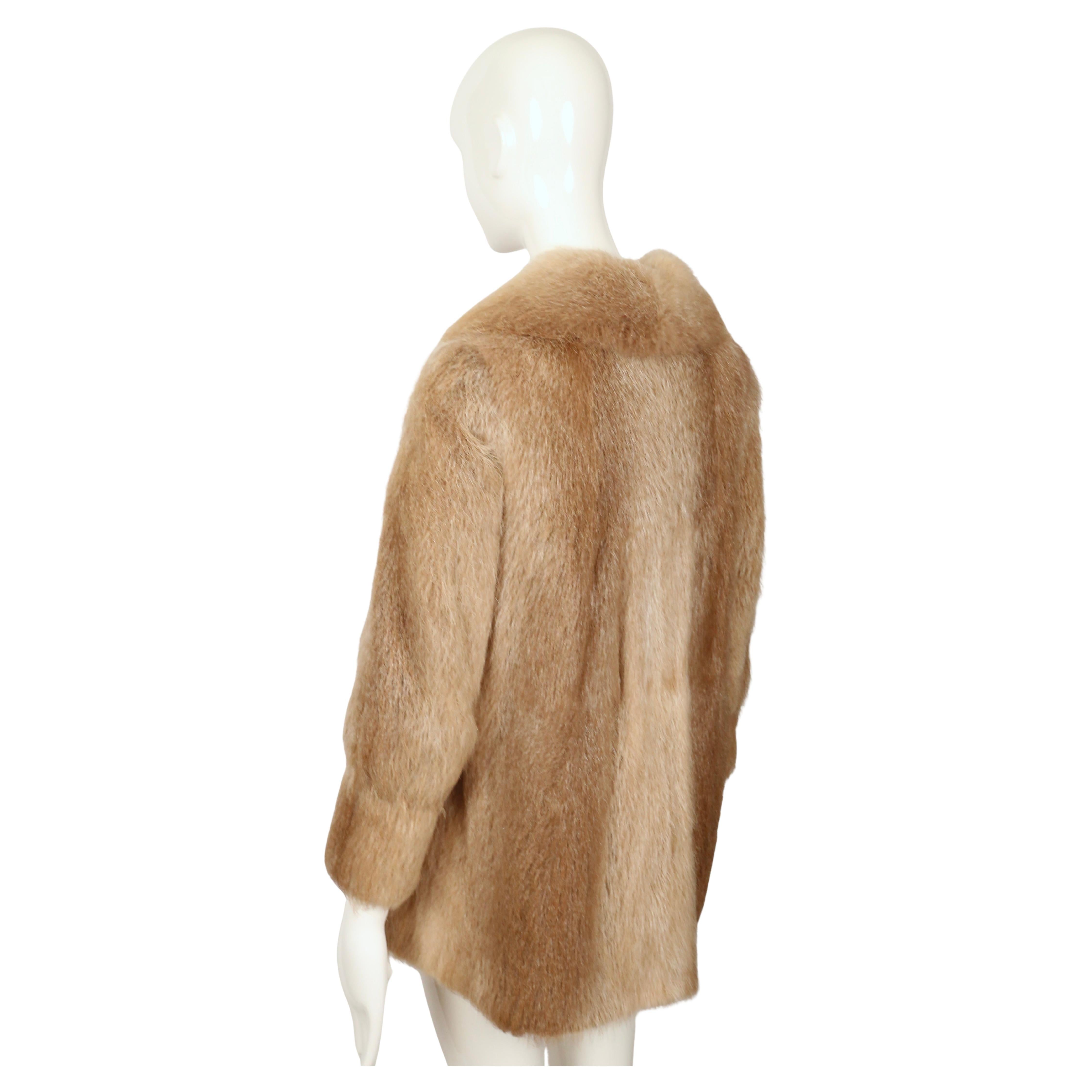 1970's HALSTON for I. Magnin fur coat with suede trim For Sale 5
