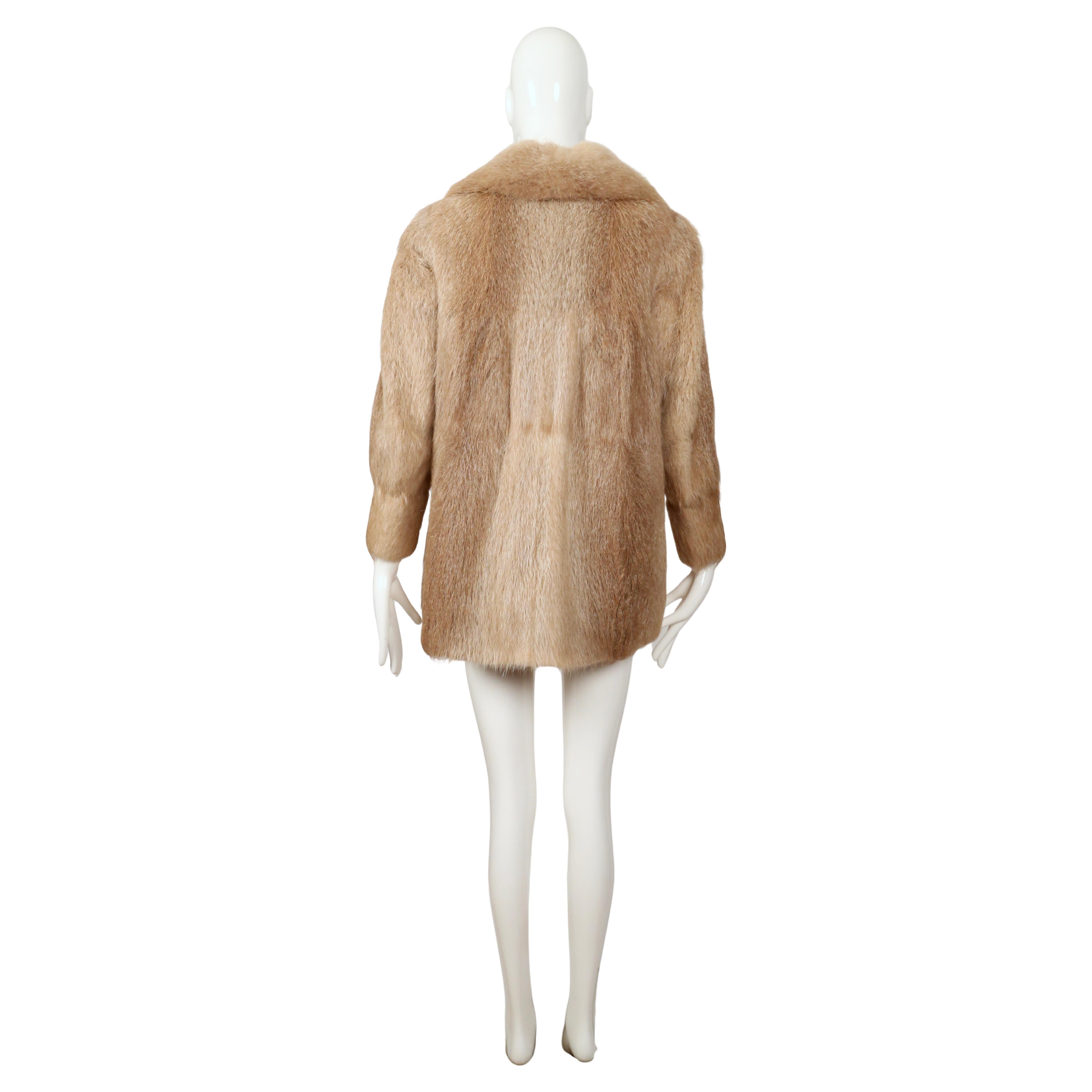 1970's HALSTON for I. Magnin fur coat with suede trim For Sale 7